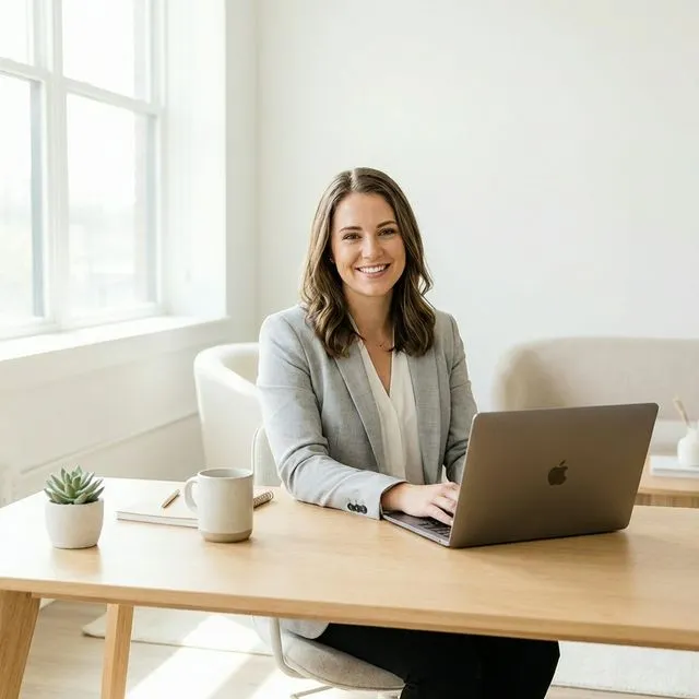 Buchhaltung automatisieren – Frau arbeitet mit Lexware Office am MacBook